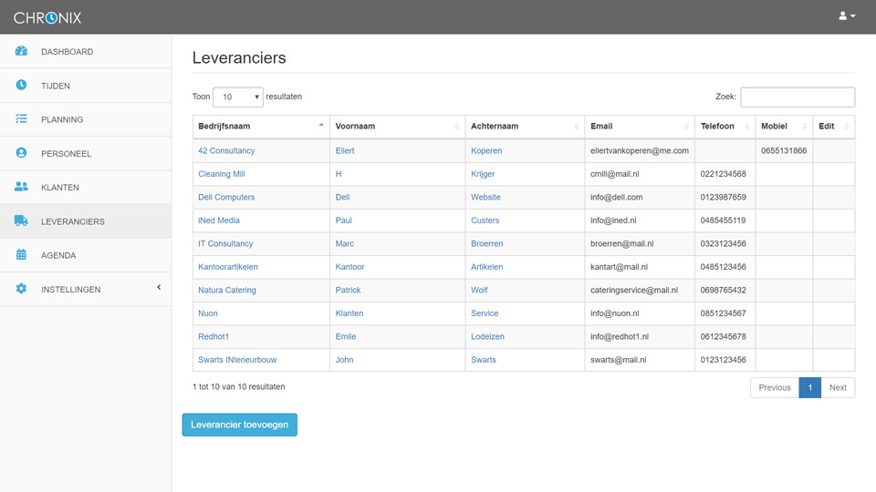 leverancier management software